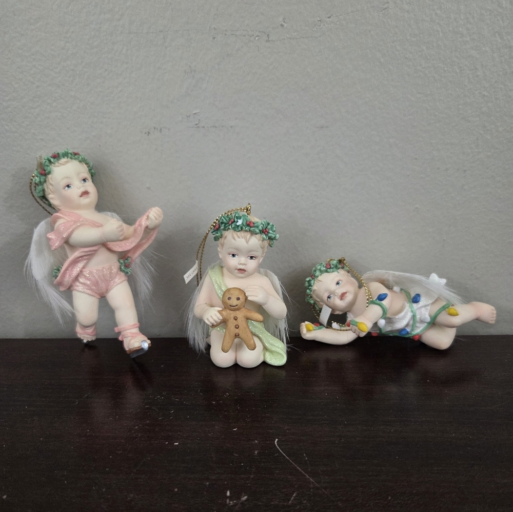 Hamilton Collection Little Messenger Ornaments-Skater, Lights & Gingerbread Man